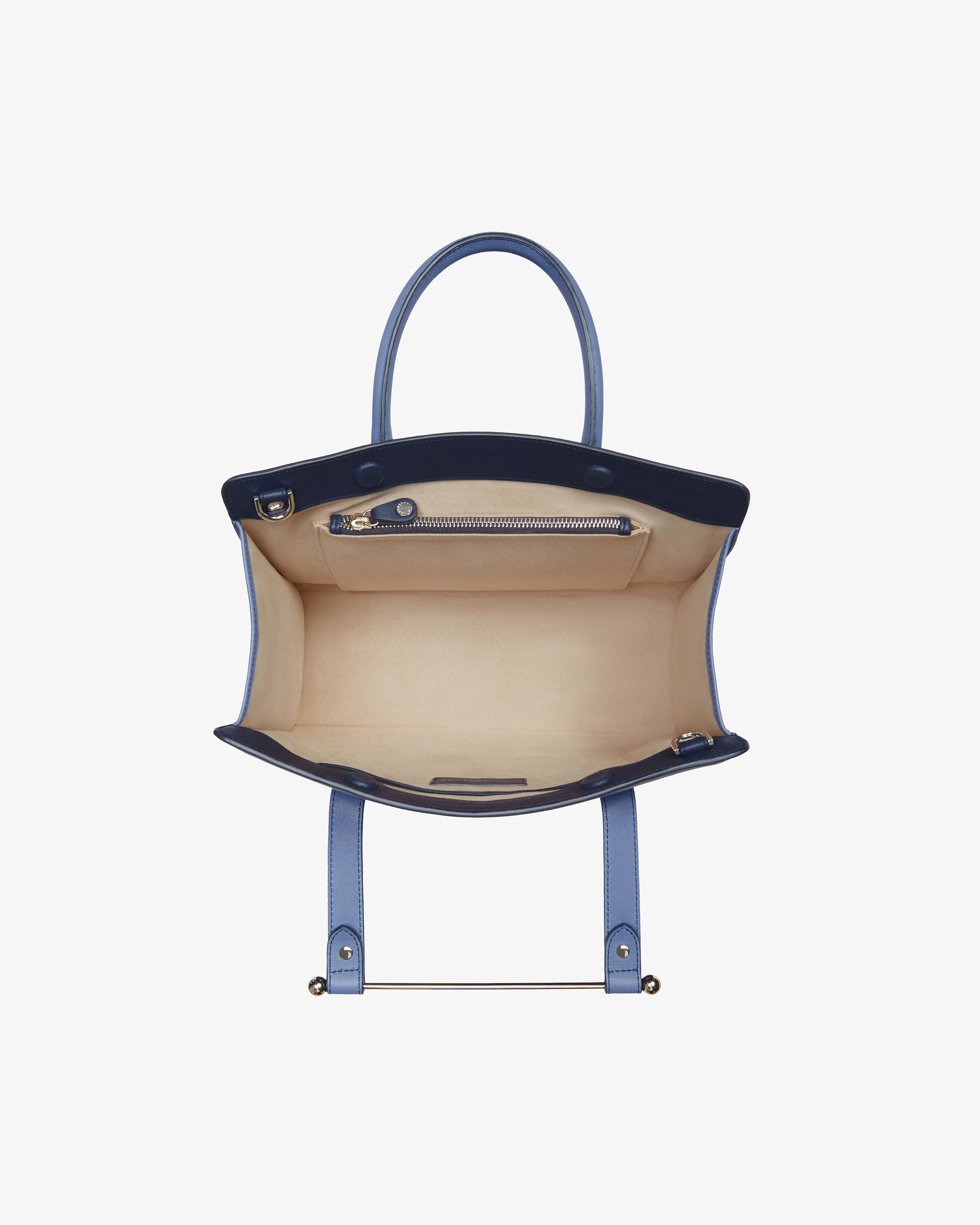 The Strathberry Midi Tote - Top Handle Leather Tote Bag - Blue | Strathberry