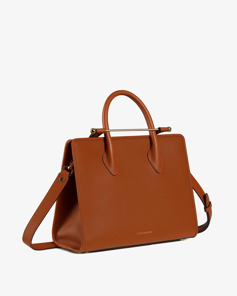 Strathberry Red Leather Midi Tote Strathberry