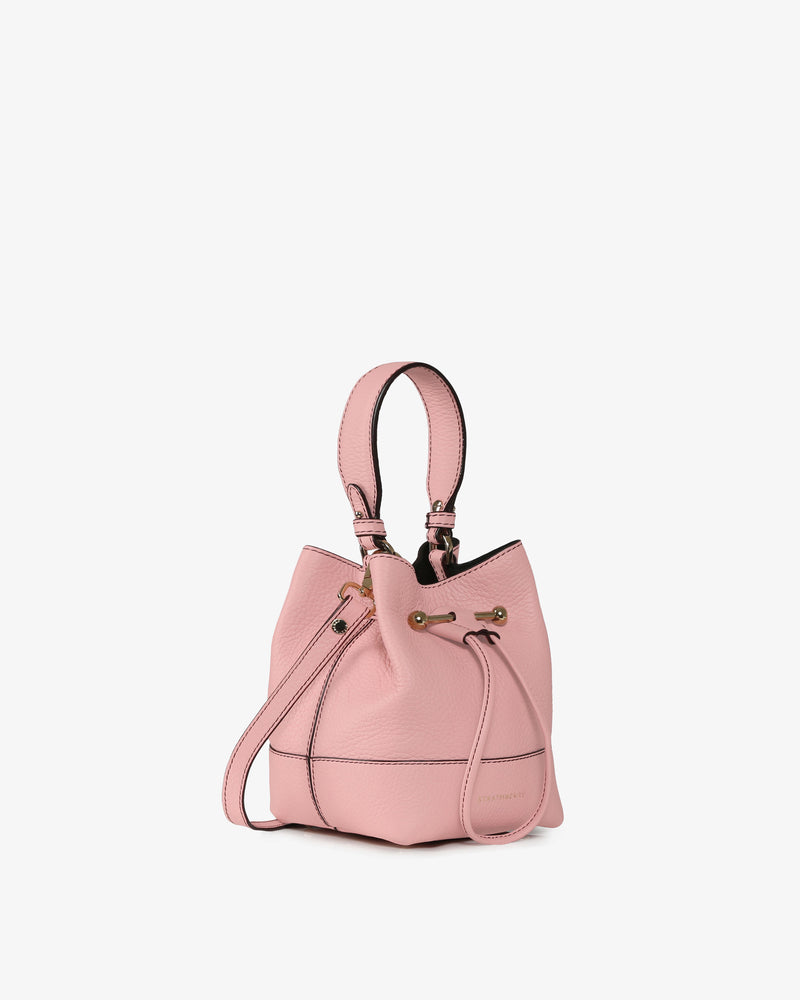 Strathberry Lana Osette Leather Bucket Bag in Vanilla/Tan