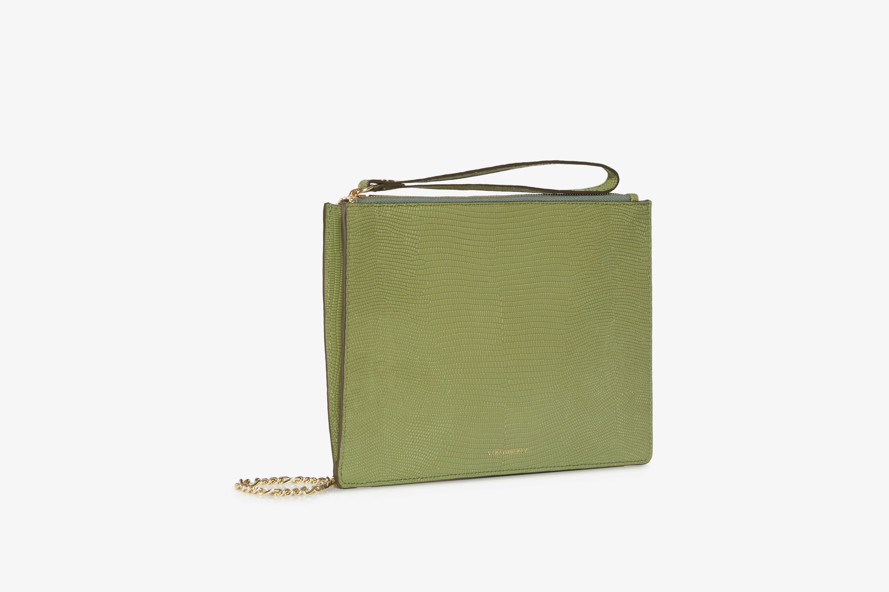 ESBEDA Green Color Matty Croco Pattern Clutch For Women