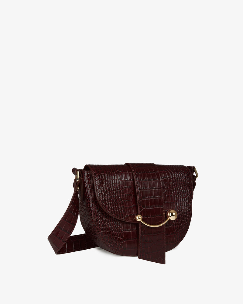 Other Stories Croc Embossed Leather Crossbody Bag