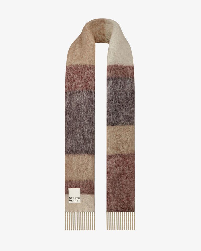 Mohair Blend Stripe Scarf - Make a statement with our Mohair Blend Stripe Scarf and add a touch of unique personality to your transitional wardrobe on those cooler days.