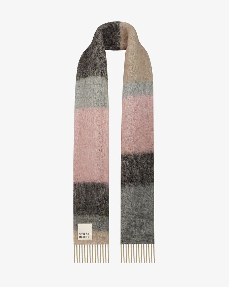 Mohair Blend Stripe Scarf - Make a statement with our Mohair Blend Stripe Scarf and add a touch of unique personality to your transitional wardrobe on those cooler days.