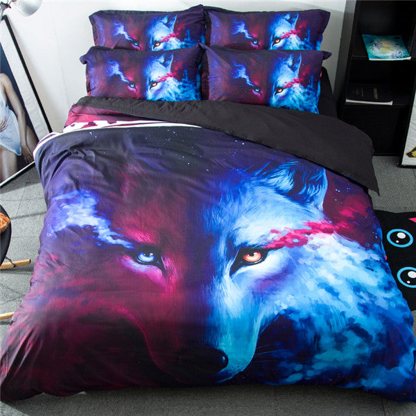 2018 Wolf 3d Bedding Set Duvet Cover Zvalue