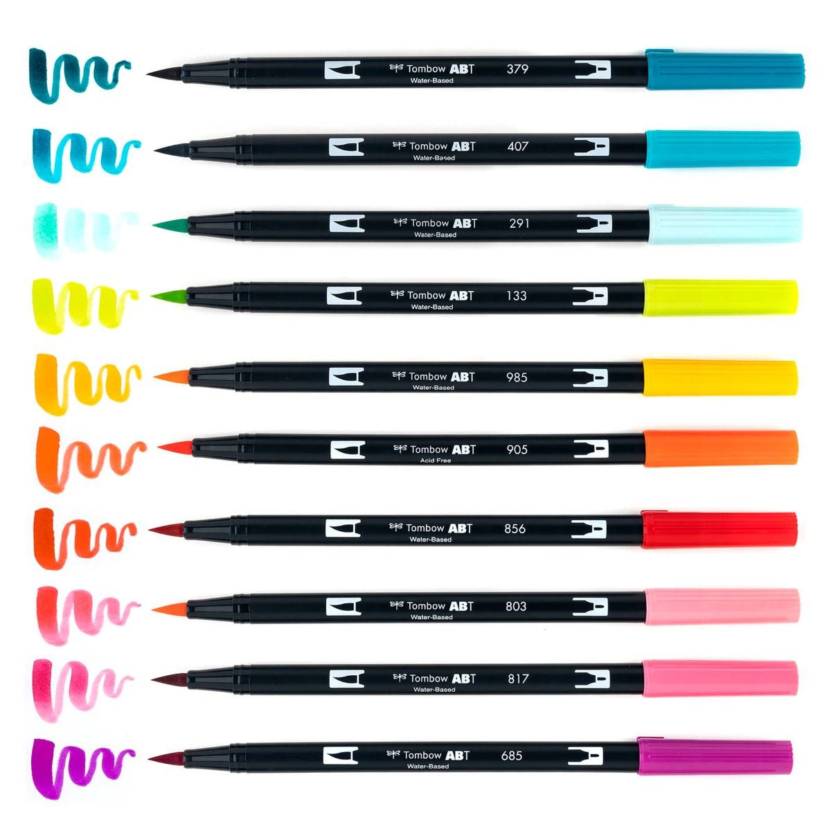 Tombow Dual Brush Pen Set, Muted, 10/Pack