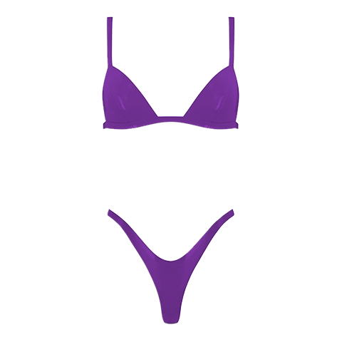 Purple Latex Lingerie Set