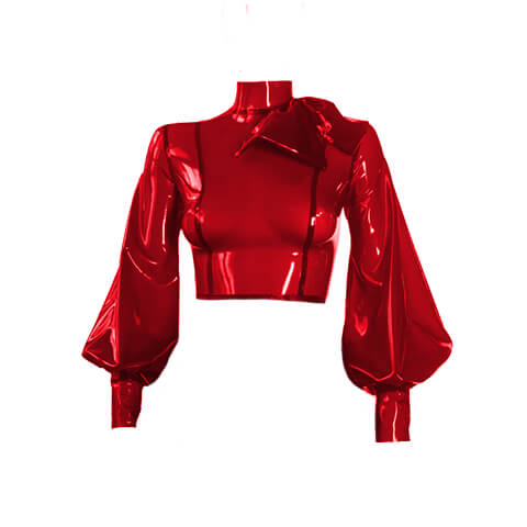 Red Garbo Latex Blouse