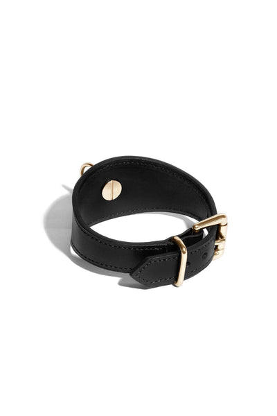 Black Leather Linotte Cuff Bracelets • domestique • handmade in Paris ...