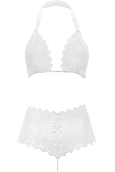 Geneva White Lace Pearl Thong Set • Spanish Pearl Thongs– Darkest Fox