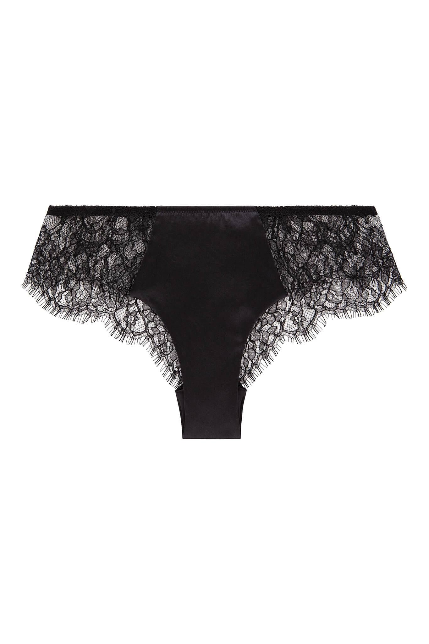 French Chantilly Lace Silk Satin Thong • Sexy Pure Silk Panties ...