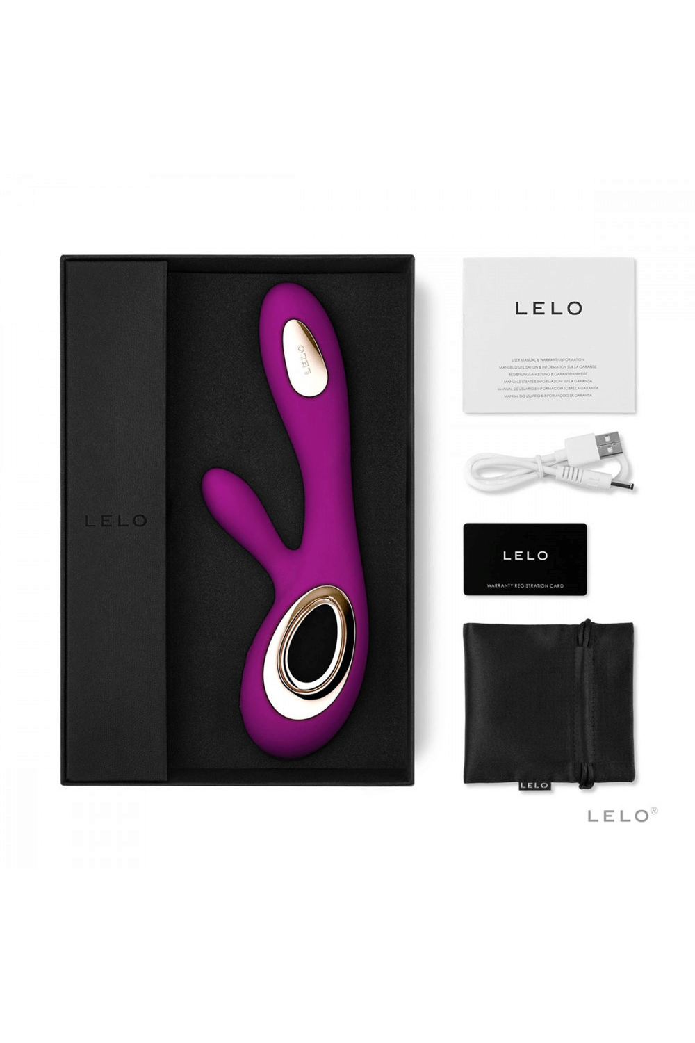 Soraya Wave Purple Rabbit Massager • Sex Toys For Couples • Lelo Darkest Fox 9907