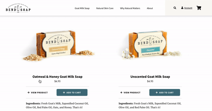 Quickly add products to your cart from collection pages