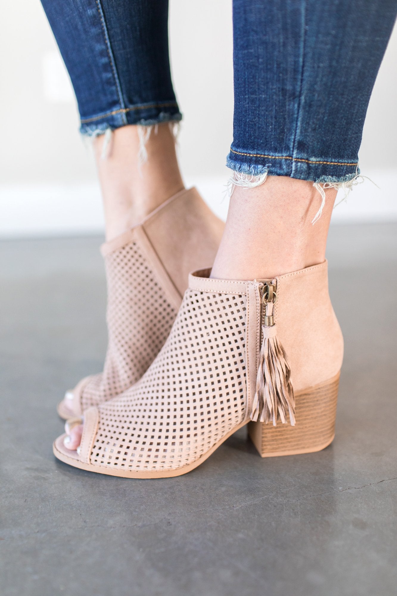 spring open toe booties