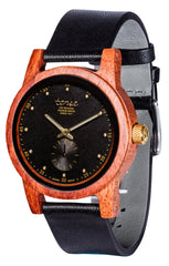 Tense Watches - Hampton North in Rosewood with Black Leather Strap