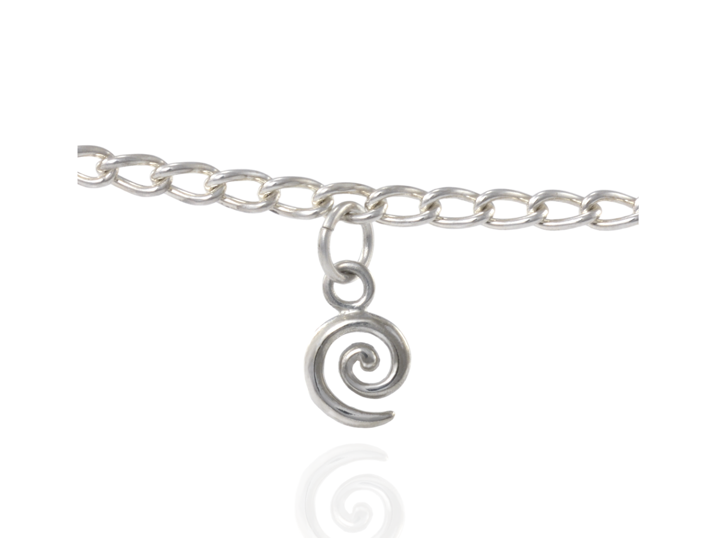 Koru Spiral Charm in Sterling Silver - handmade by Jewel Beetle