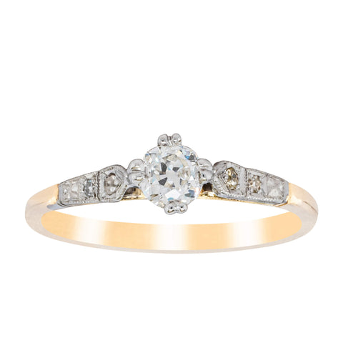 Vintage 18ct Yellow Gold & Platinum .38ct Diamond Ring