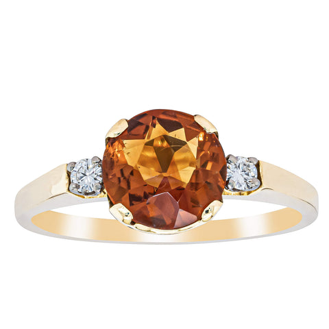 Deja Vu 18ct Bi-Tone Gold 1.90ct Citrine & Diamond Ring