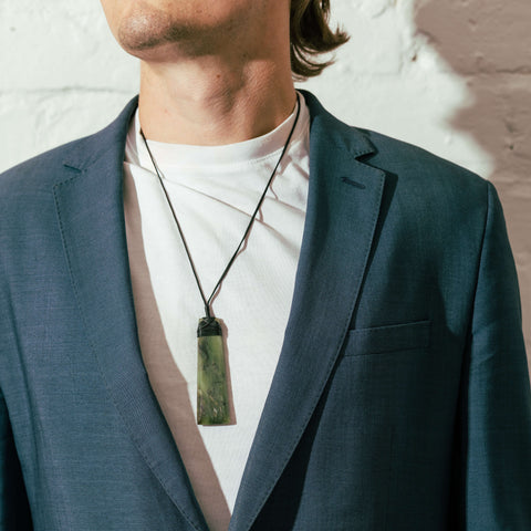 NZ Greenstone Kahurangi Toki on Black Cord