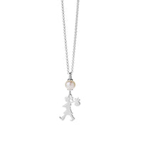 Runaway Soccer Girl Whistle Necklace Silver