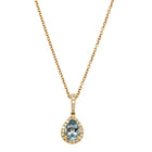 18ct Yellow Gold .56ct Pear Aquamarine & Diamond Mini Sierra Pendant - Necklace - Walker & Hall