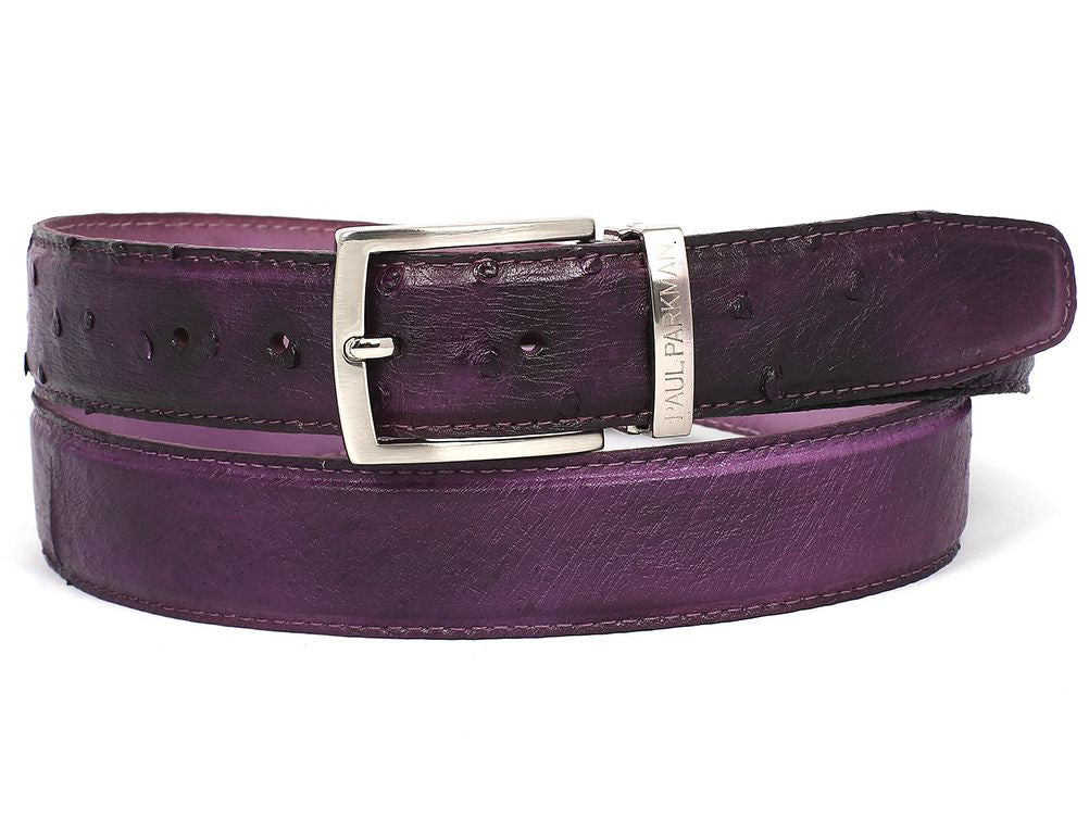 PAUL PARKMAN Men's Purple Genuine Ostrich Belt (ID#B04-PURP) – PAUL ...