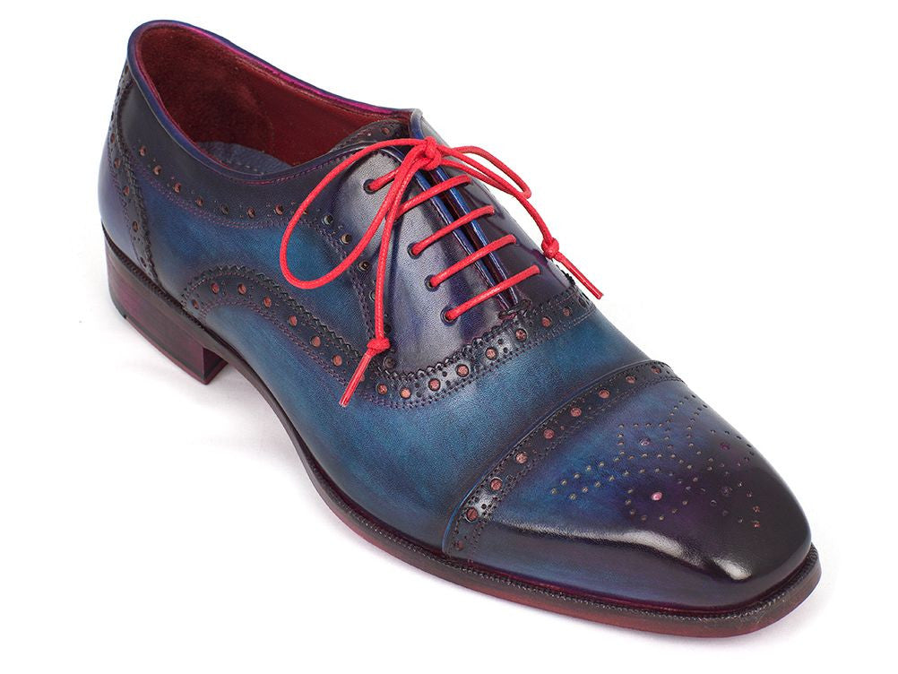 Paul Parkman Men's Captoe Oxfords Blue & Parliament (ID#024-PARL ...