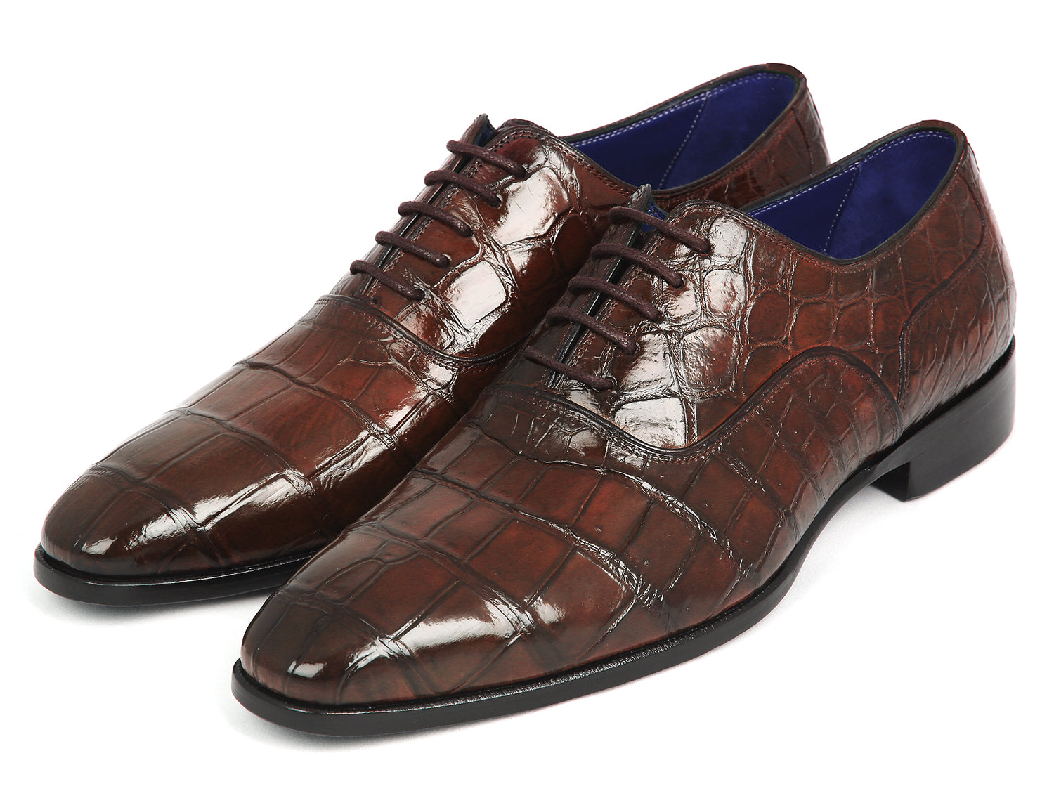 Paul Parkman Brown Genuine Crocodile Oxfords (ID#21BRW84)