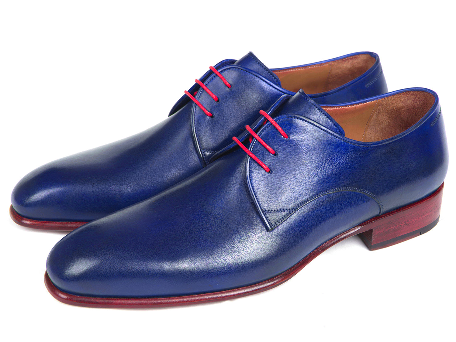 Paul Parkman Blue Hand Painted Derby Shoes (ID#633BLU13) – PAUL PARKMAN ...