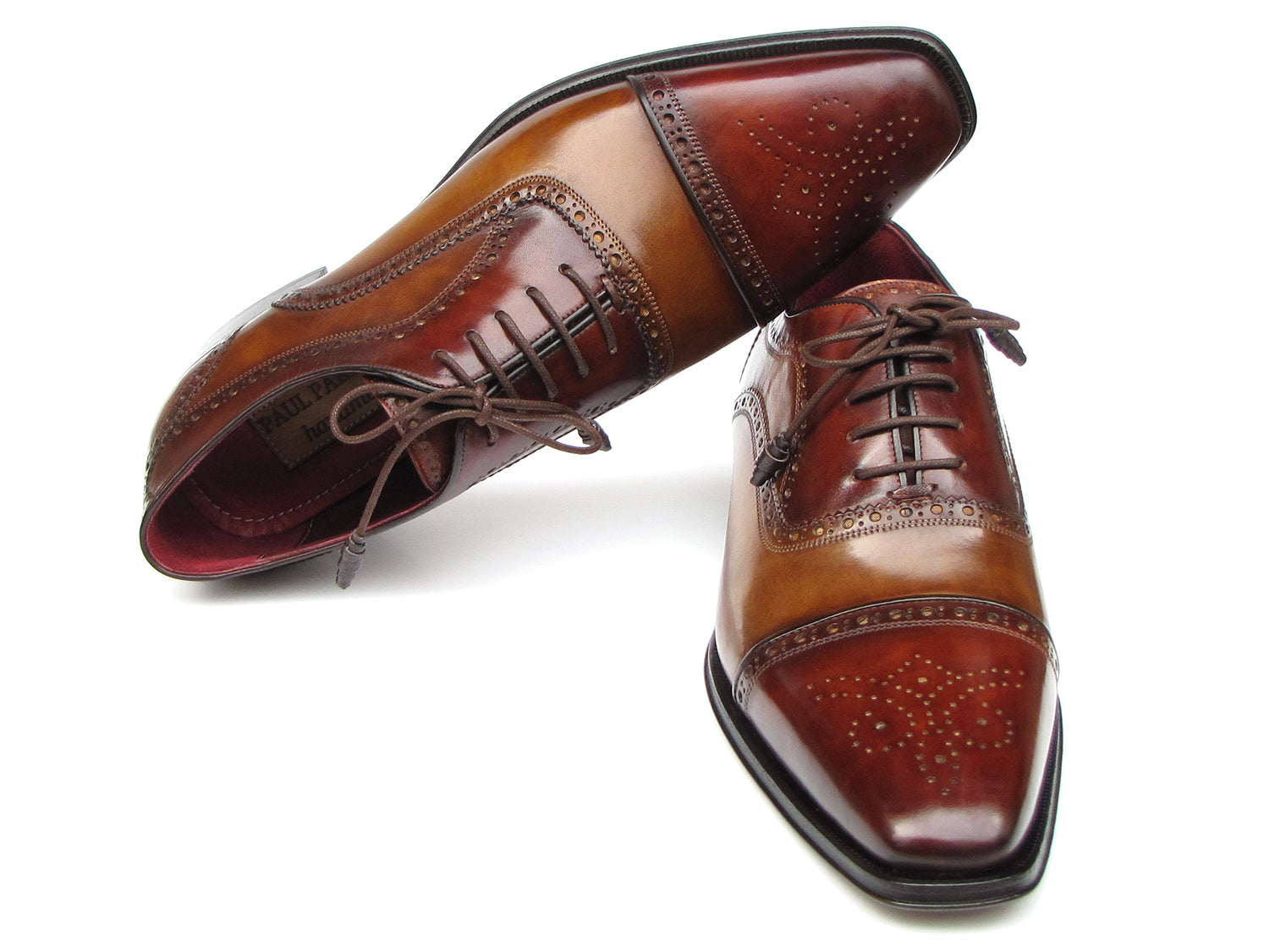 Paul Parkman Captoe Oxfords Camel, Red (ID#024-CML-BRD) – PAUL PARKMAN®  Handmade Shoes