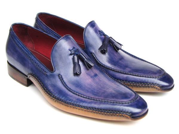 Paul Parkman Men's Side Handsewn Tassel Loafer Blue & Purple (ID#082-B ...