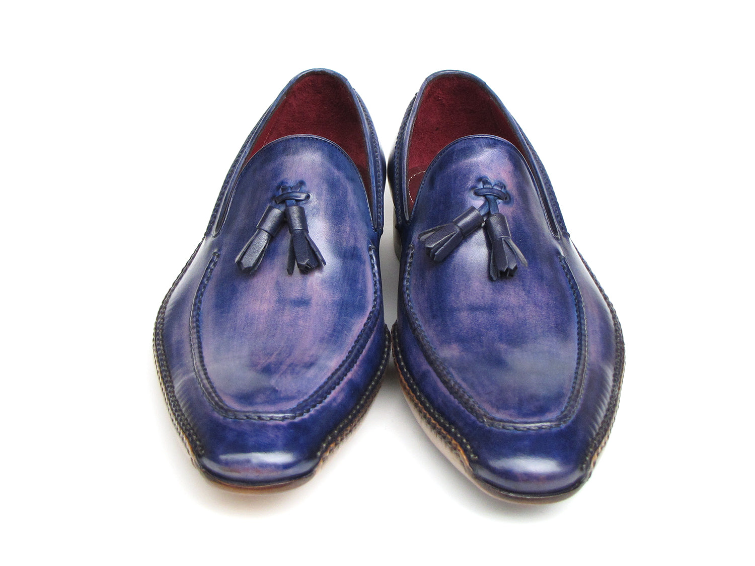 Paul Parkman Men's Side Handsewn Tassel Loafer Blue & Purple (ID#082-B ...