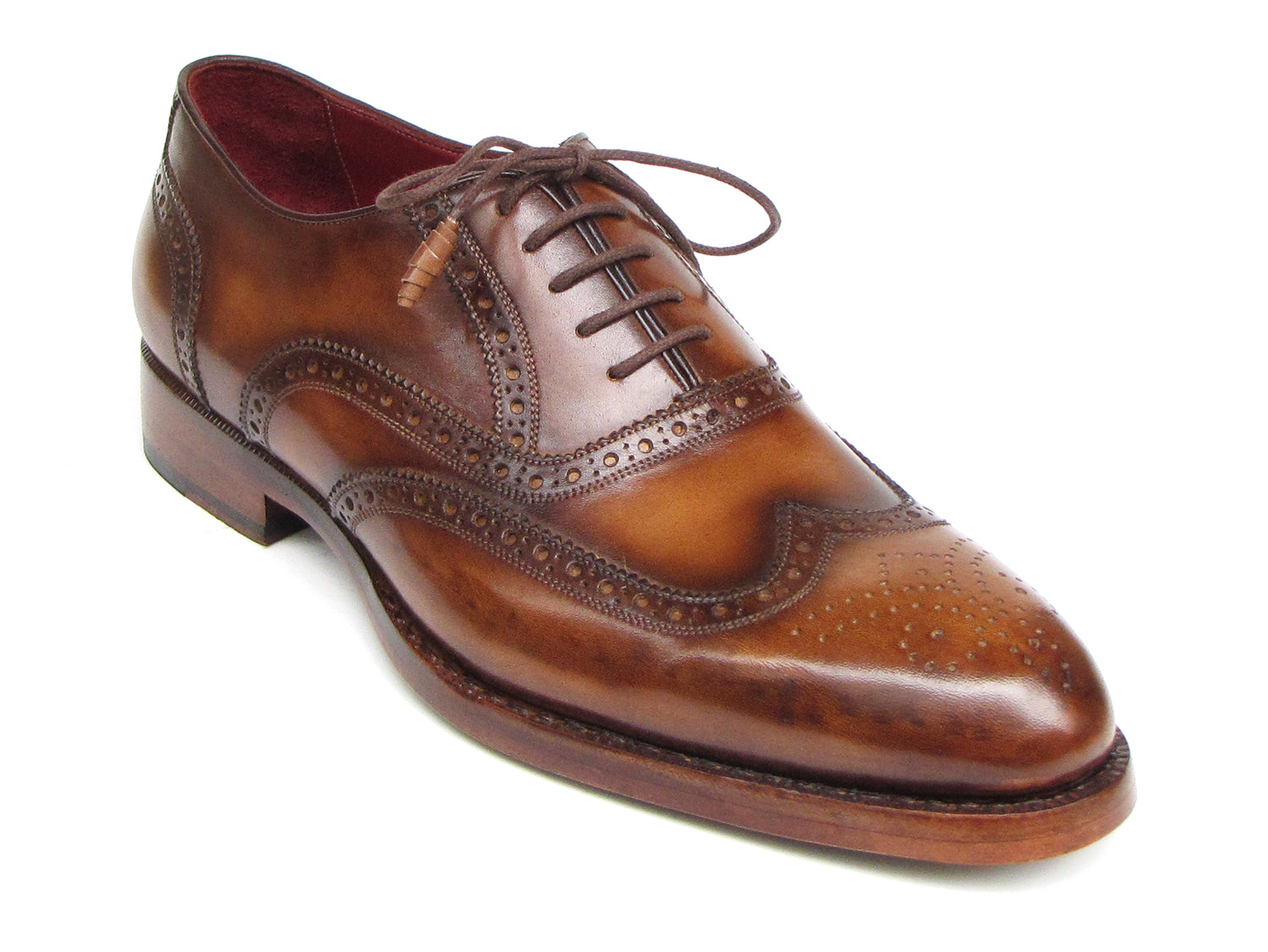 Paul Parkman Men's Wingtip Oxford Goodyear Welted Tobacco (ID#027-TAB ...