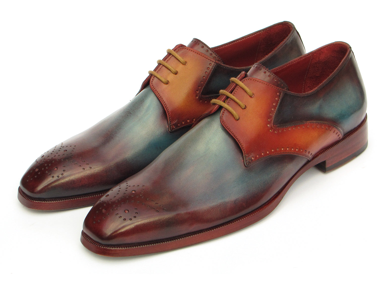 Paul Parkman Men's Multi-color Medallion Toe Derby Shoes (ID#6584-MIX ...