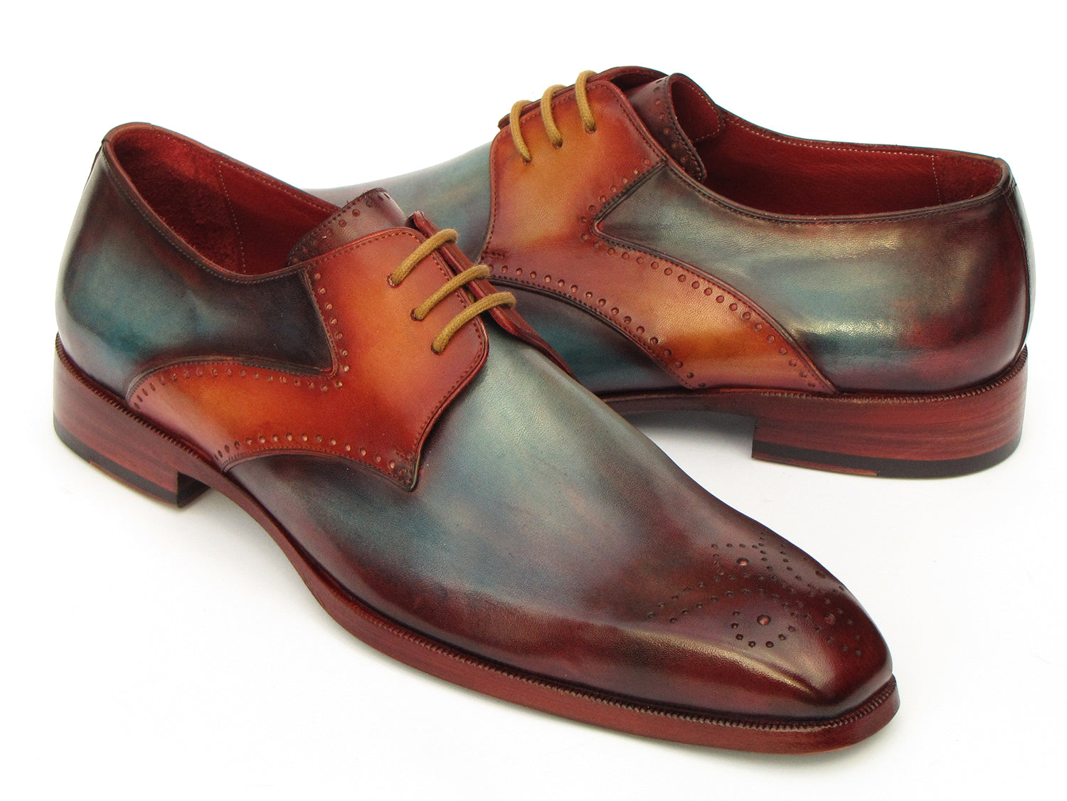 Paul Parkman Men's Multi-color Medallion Toe Derby Shoes (ID#6584-MIX ...