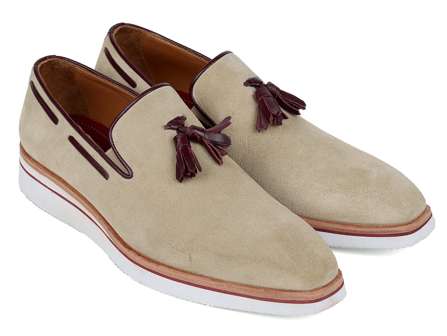 Paul Parkman Mens Smart Casual Tassel Loafers Beige Suede Id181 Bei Paul Parkman® Handmade 3804