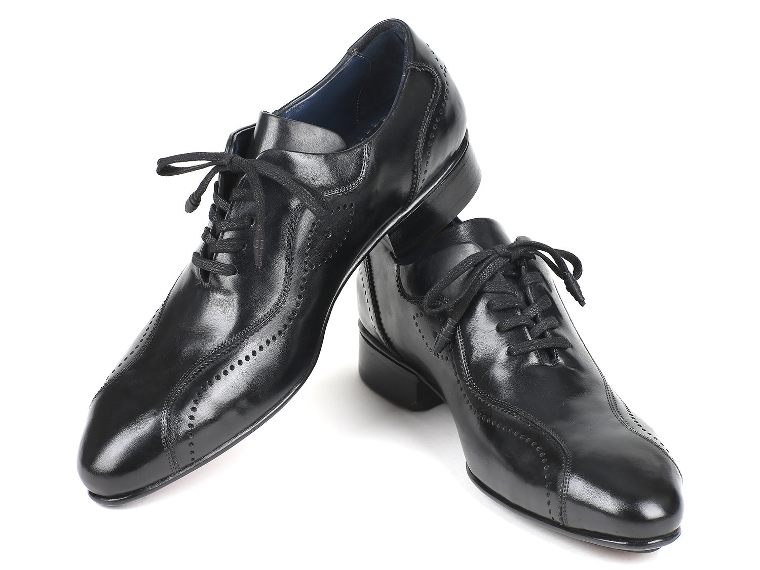 Paul Parkman Handmade Lace-Up Casual Shoes For Men Black (ID#84654-BLK ...