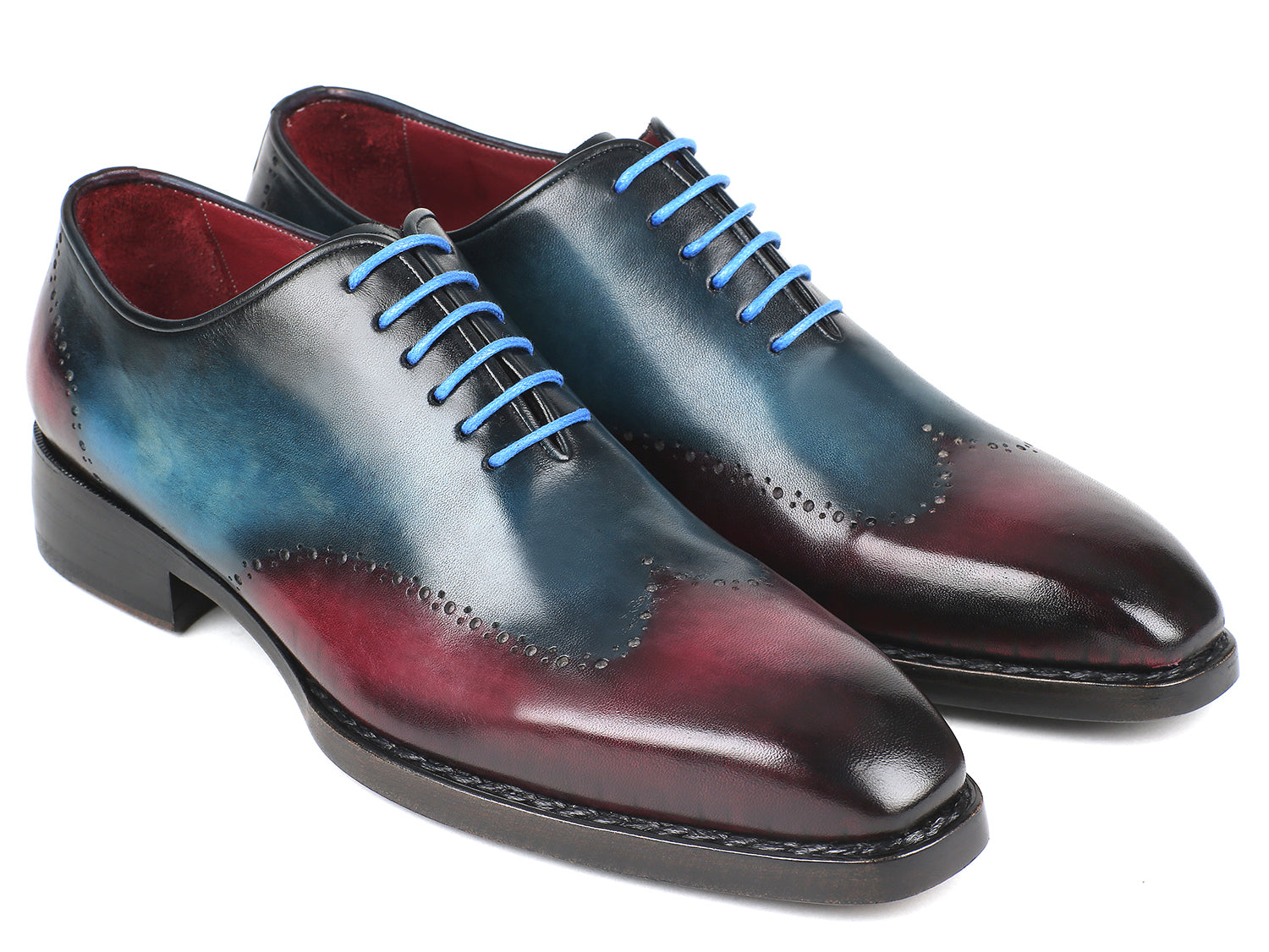 blue wingtip shoes