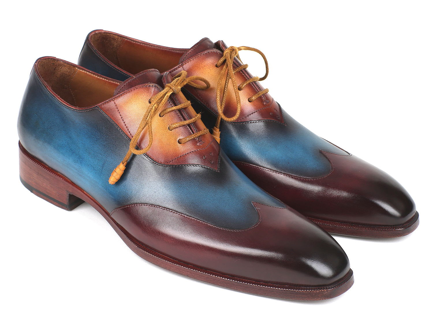 blue wingtip oxford shoes