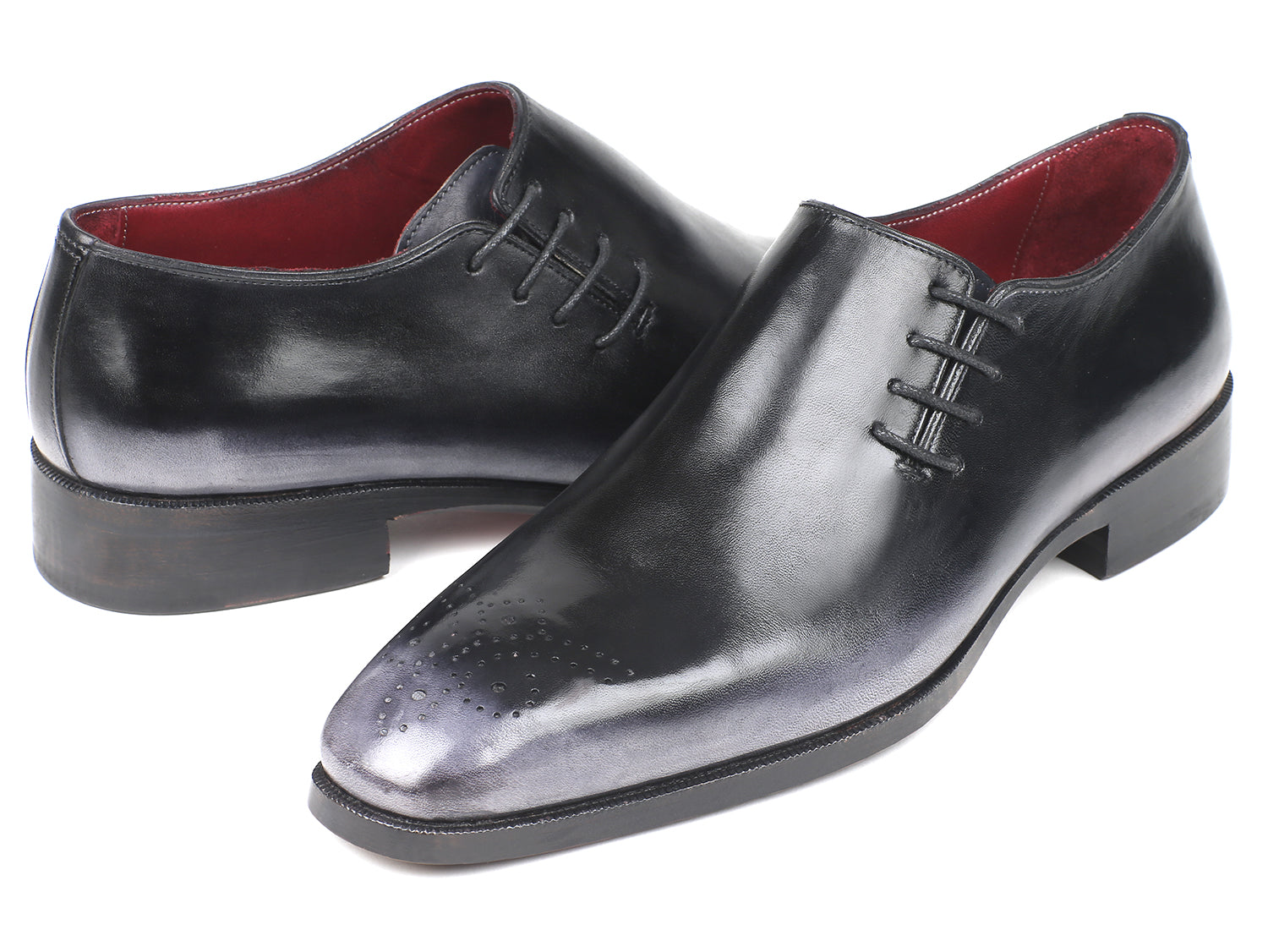 Paul Parkman Side Lace Oxfords Gray Burnished (ID#857F25) – PAUL ...