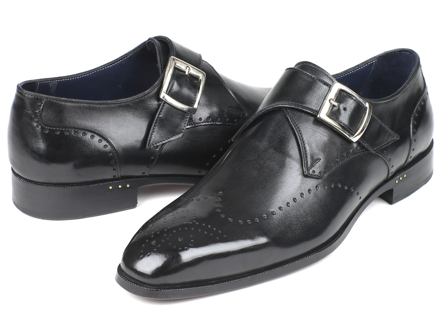 Paul Parkman Wingtip Single Monkstraps Black (ID#98F54-BLK) – PAUL ...