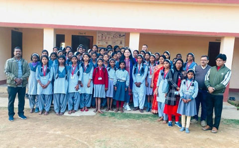 Nav Bharat Jagriti Kendra (NBJK) members, a group of young girls at school