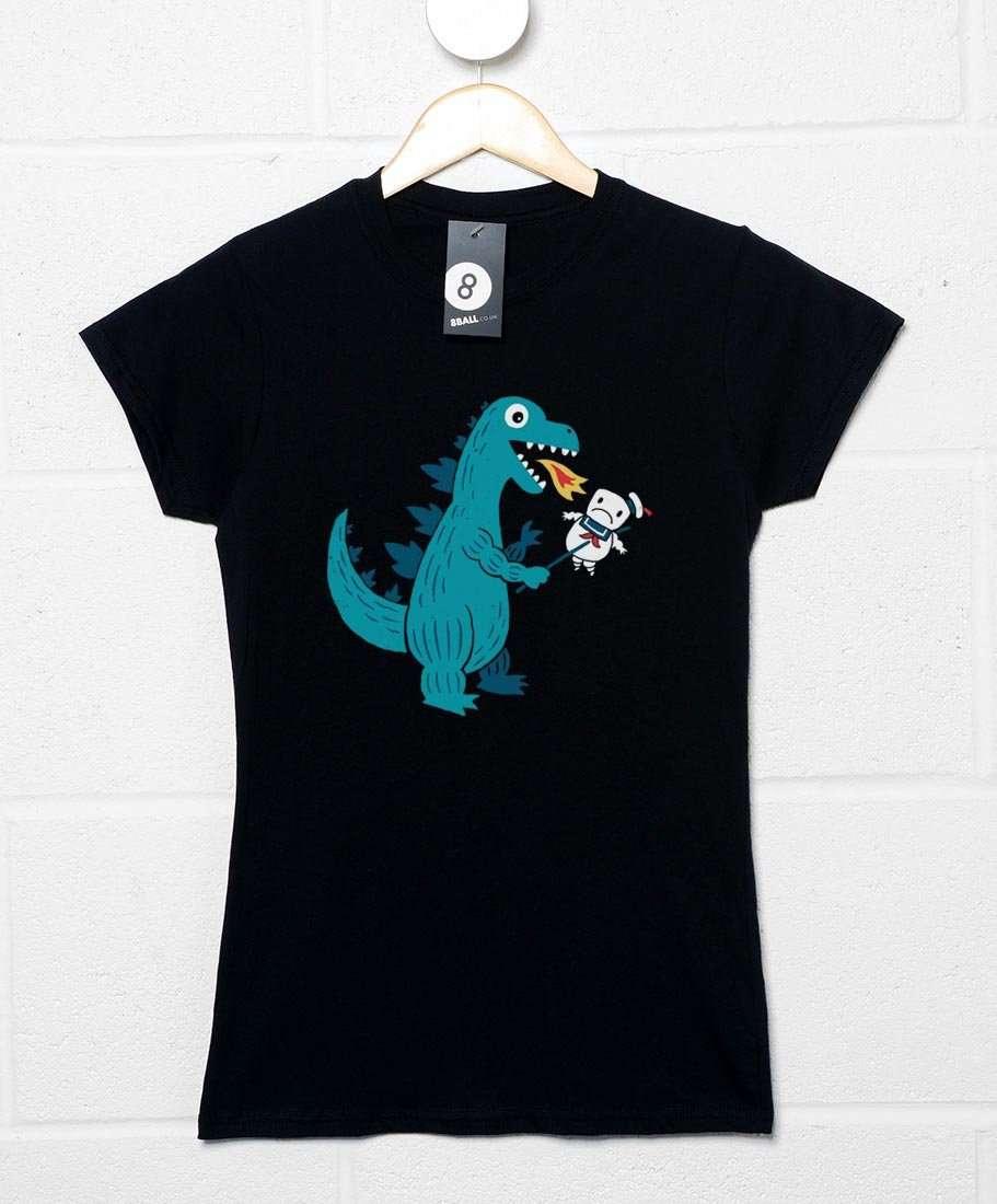 Everybody Loves Marshmallows DinoMike T-Shirt for Women - Black
