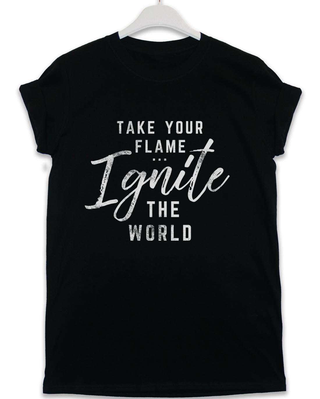 Take Your Flame Ignite the World Lyric Quote T-Shirt - Black