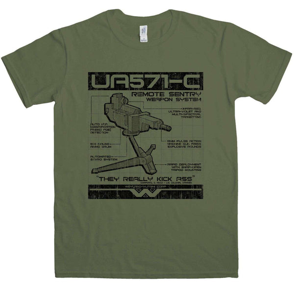 Inspired By Aliens T Shirt - UA571-C Remote Sentry | 8Ball T Shirts