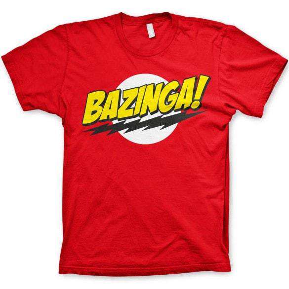The Big Bang Theory Mens T Shirt - Bazinga Red | 8Ball T Shirts