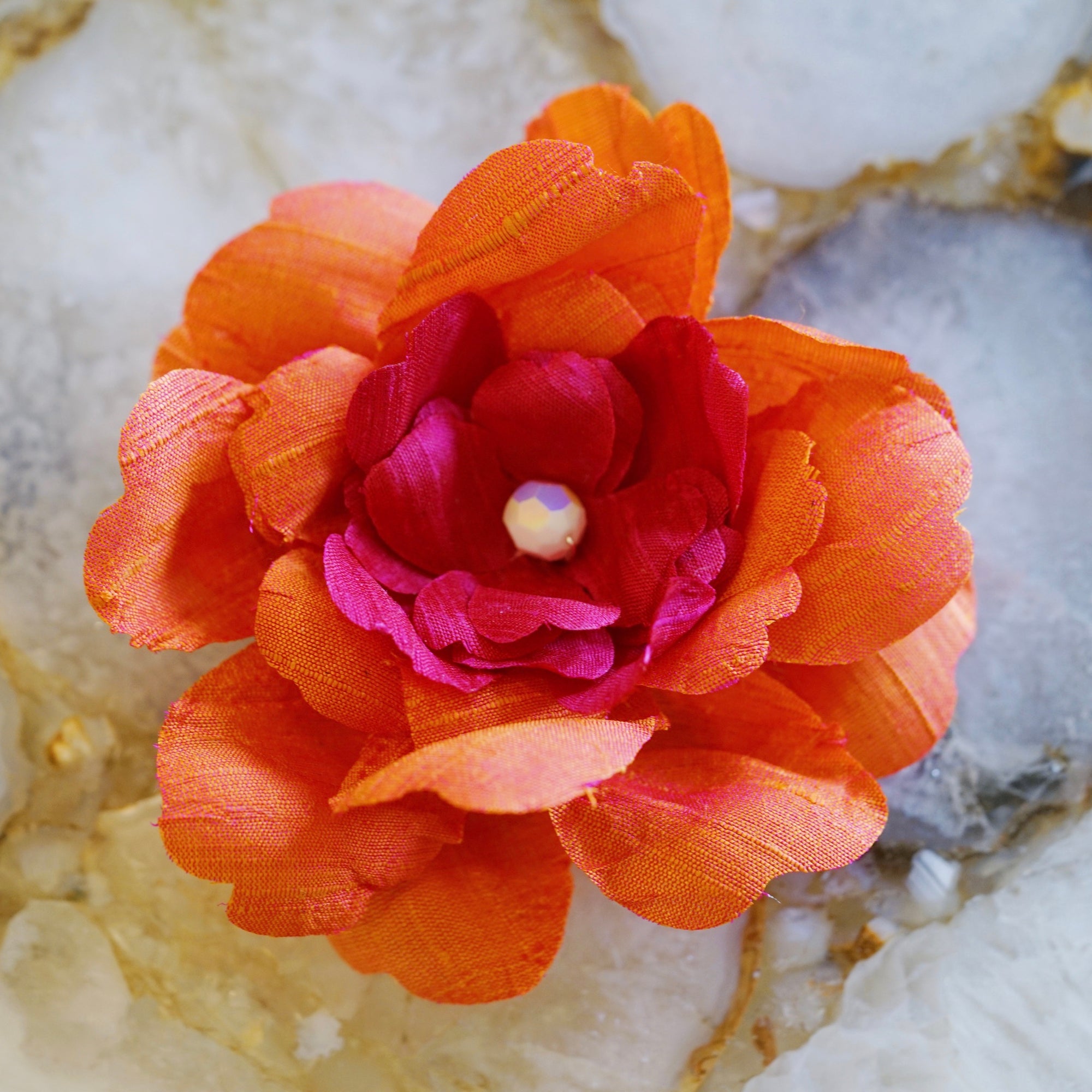 coral hair flower