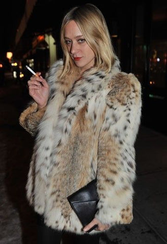 Chloe Sevigny faux fur coat