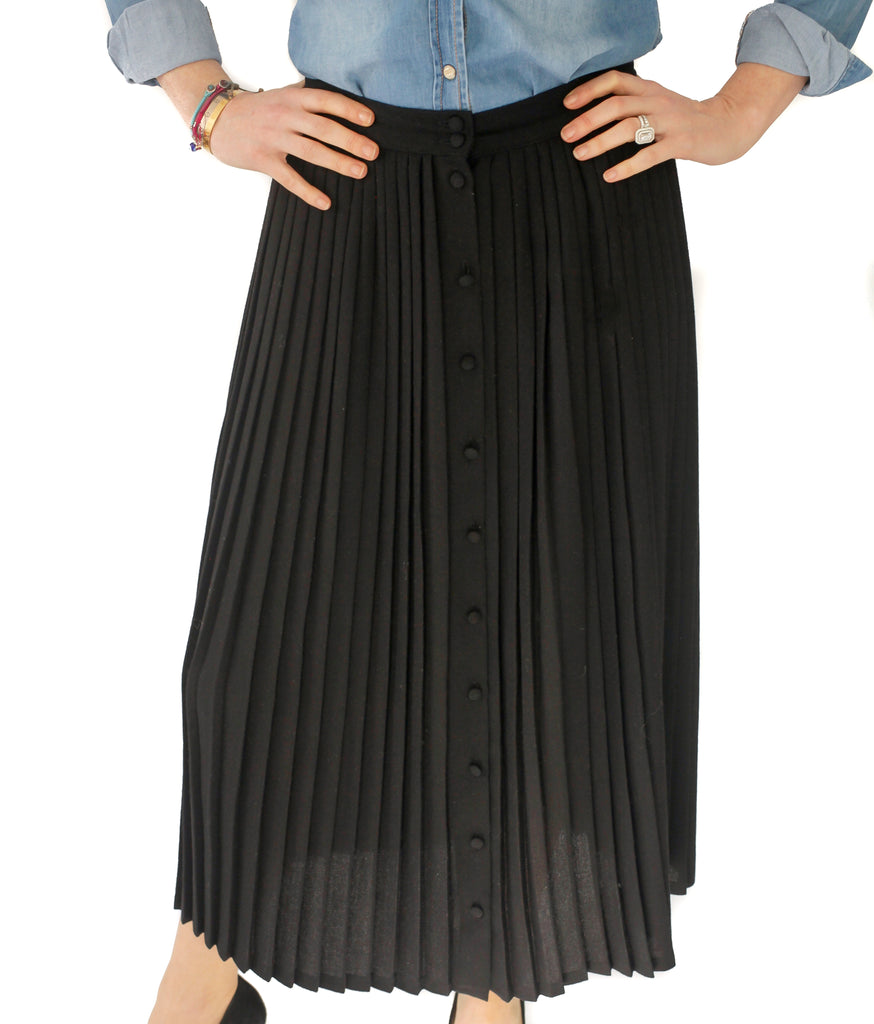 black button down skirt