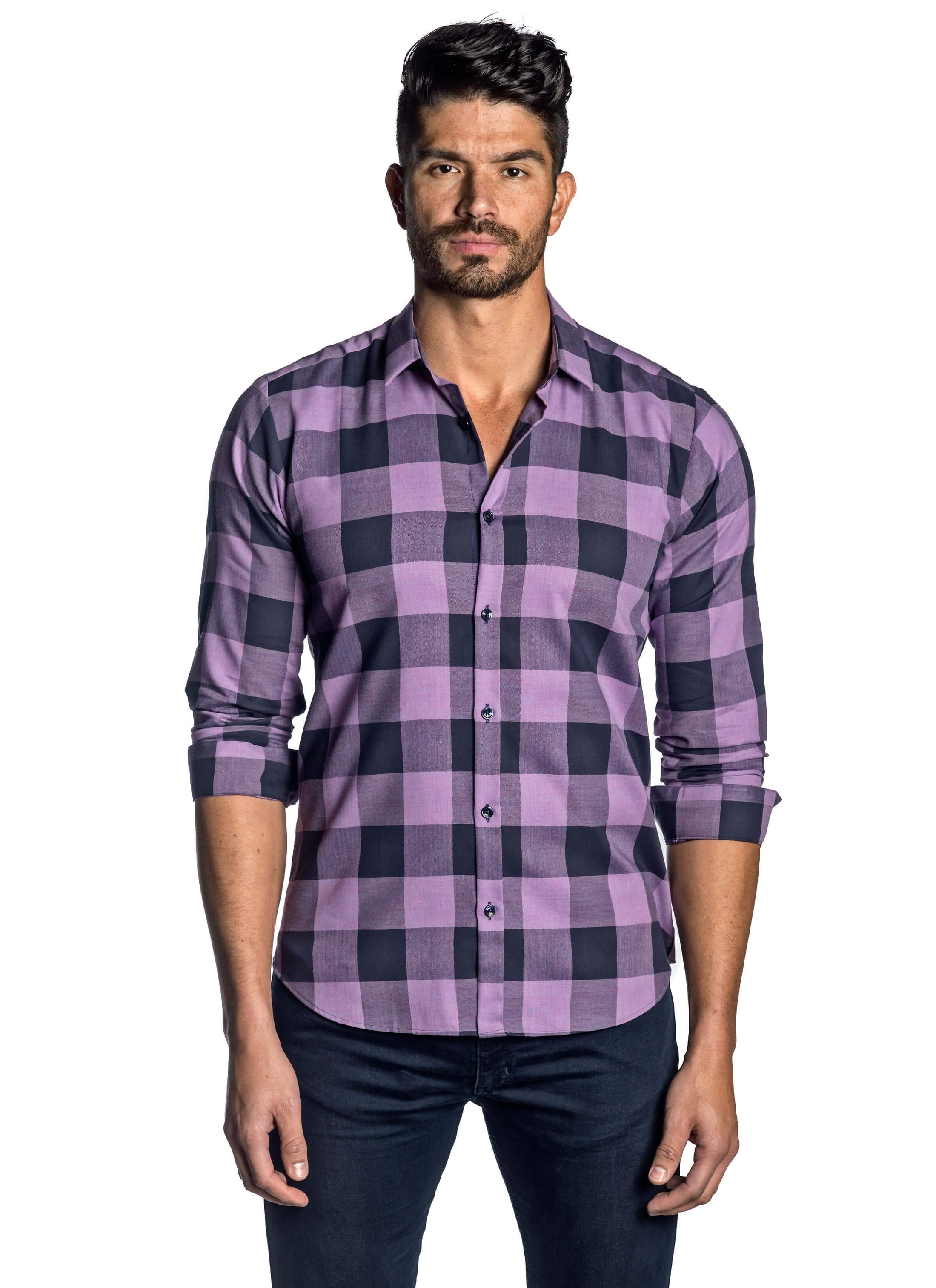 mens purple check shirt