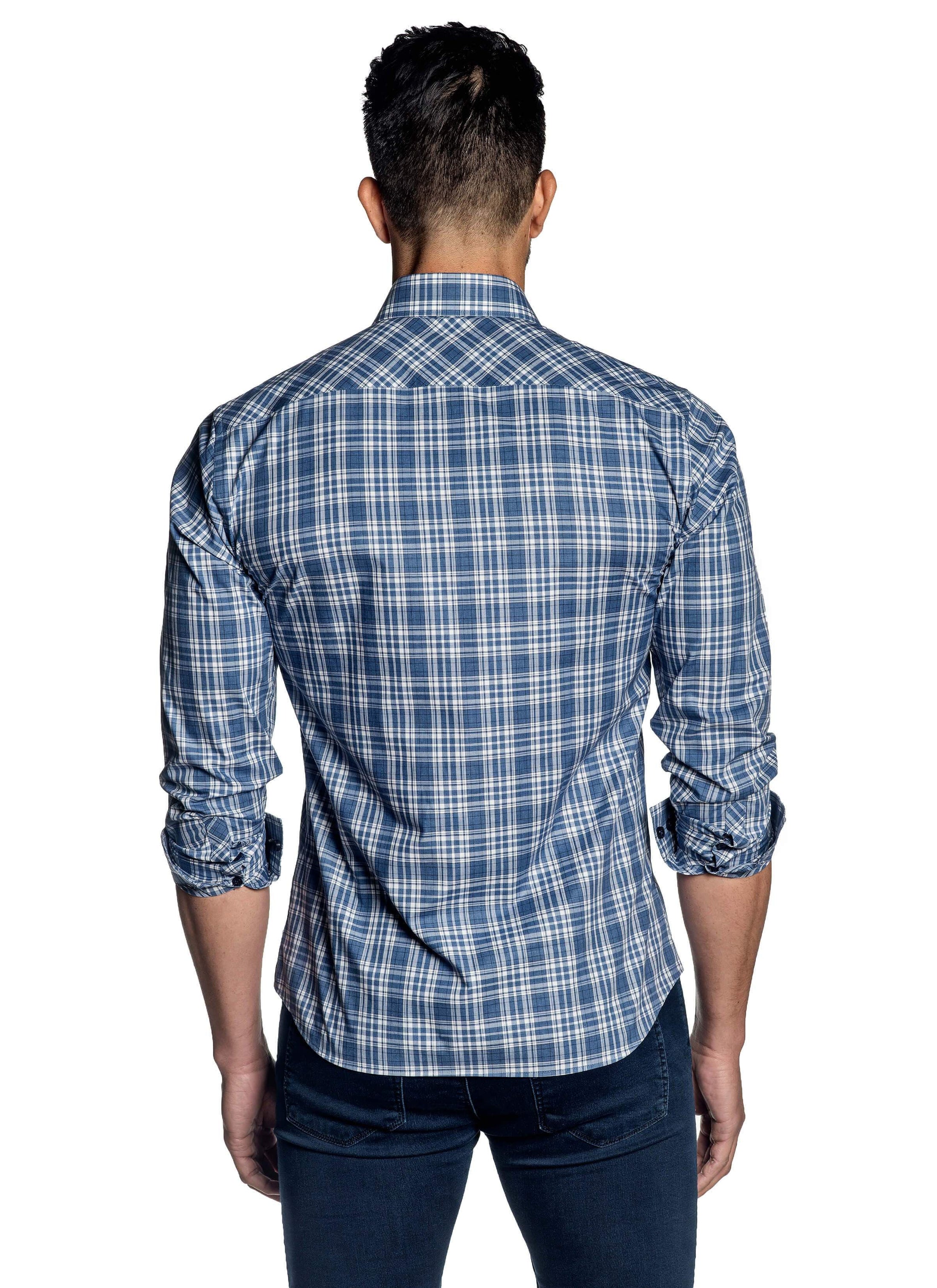 Light Blue Plaid Shirt for Men OT-104 | Jared Lang